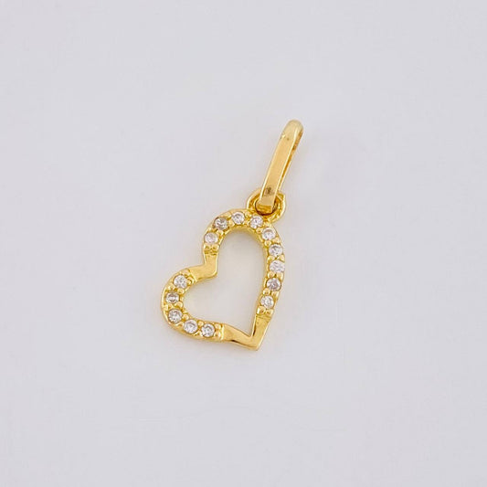 Dije Silueta Corazon Tupido 0.6g / 3/4 in Oro Amarillo 18K
