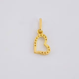 Dije Silueta Corazon Tupido 0.65g / 3/4 in Oro Amarillo 18K