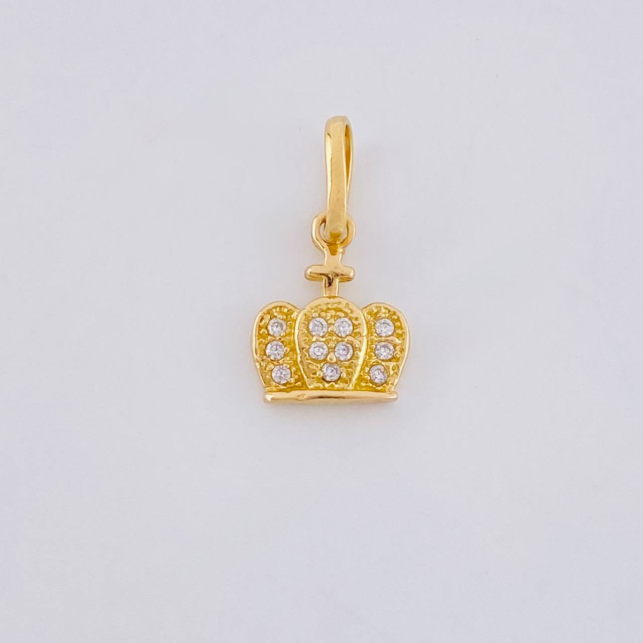 Pendant Crown Dense Cross 0.8g / 1/2 in Yellow Gold 18K