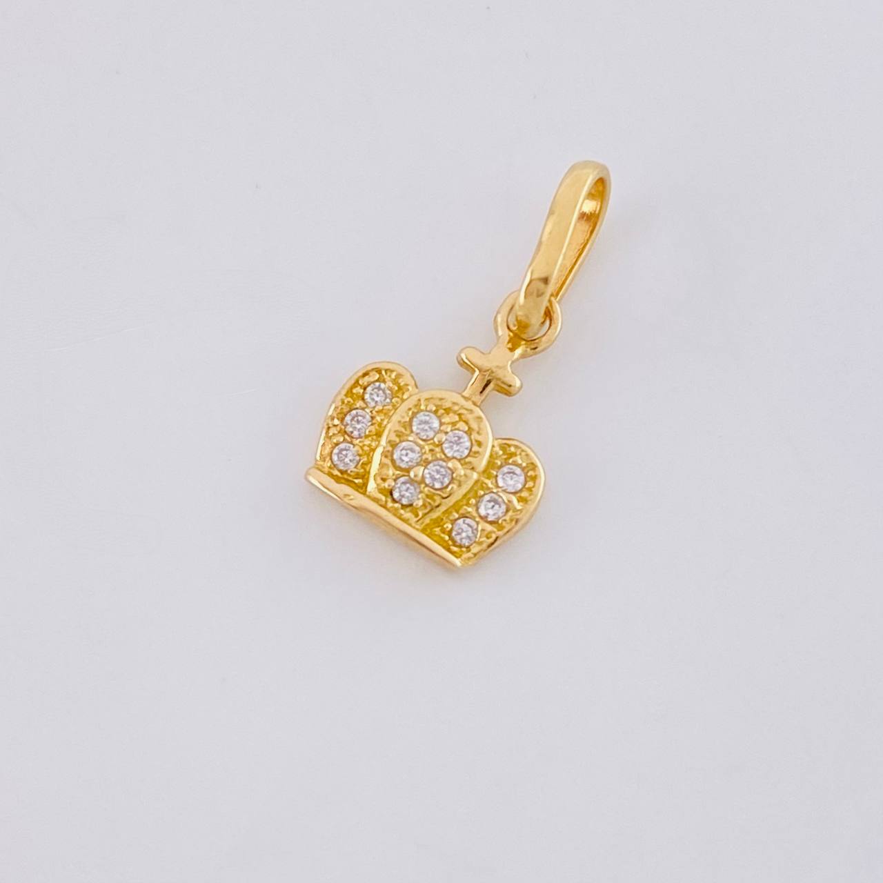Pendant Crown Dense Cross 0.8g / 1/2 in Yellow Gold 18K