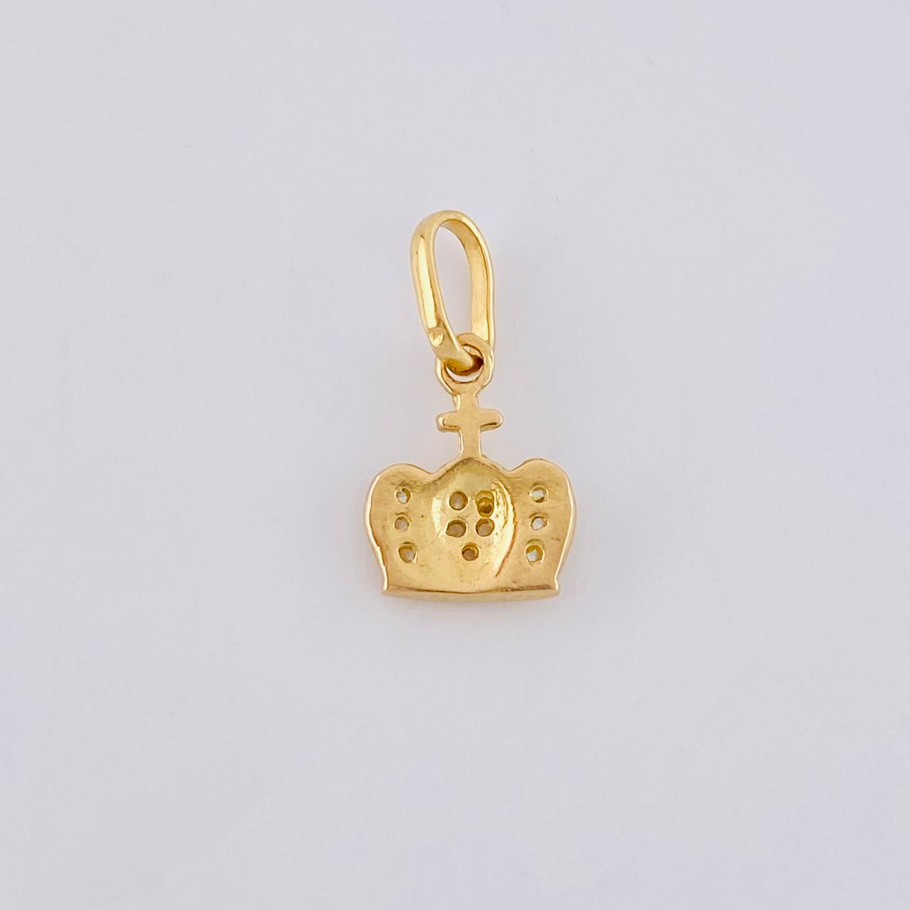 Pendant Crown Dense Cross 0.8g / 1/2 in Yellow Gold 18K