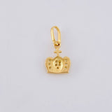 Pendant Crown Dense Cross 0.8g / 1/2 in Yellow Gold 18K