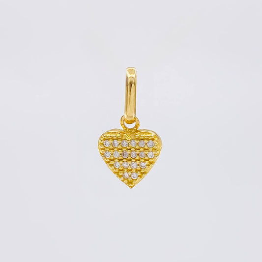 Dije Corazon Tupido 0.9g / 1/2 in Oro Amarillo 18K
