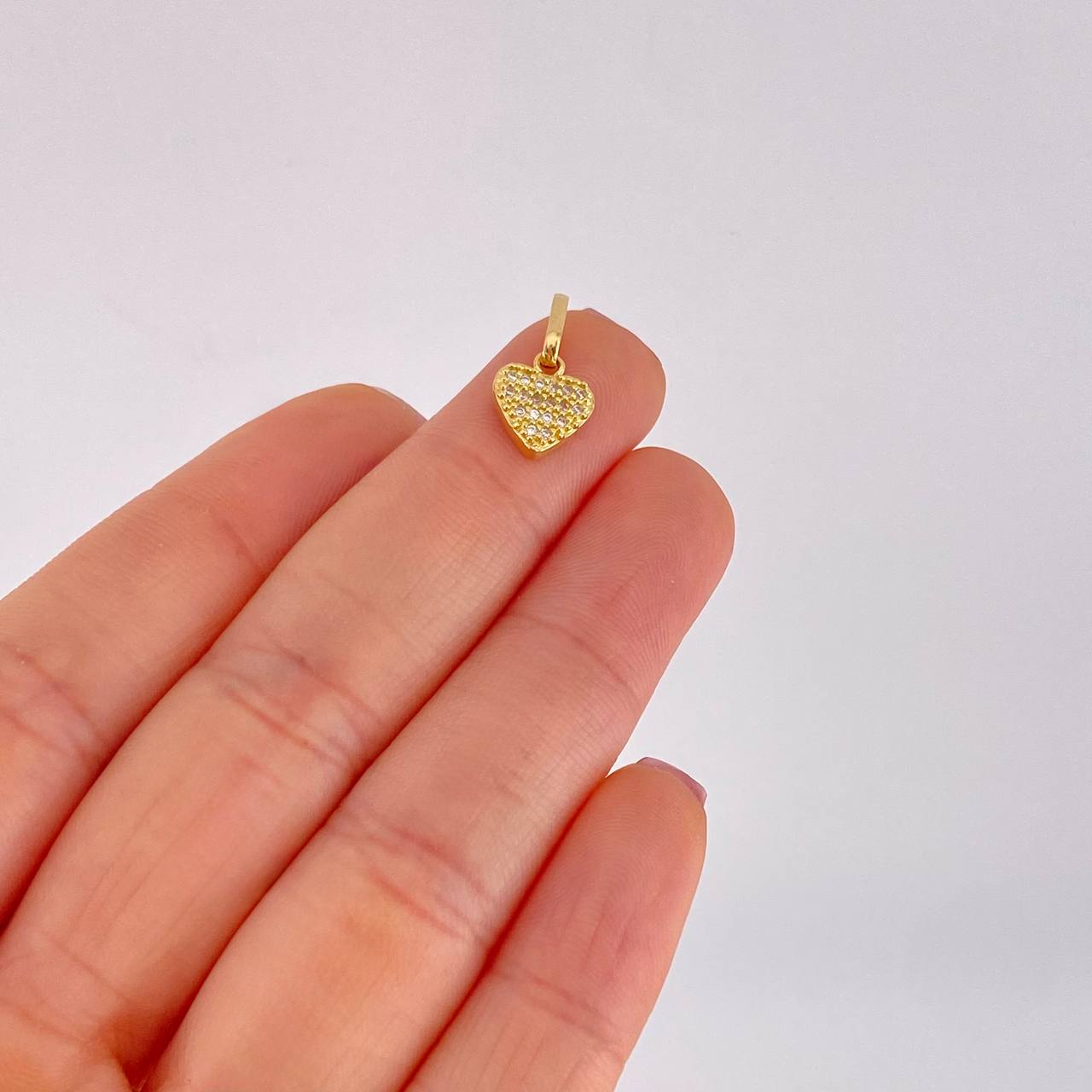 Dije Corazon Tupido 0.9g / 1/2 in Oro Amarillo 18K