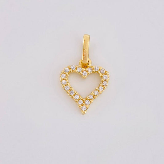 Dije Silueta Corazon Tupida 0.8g / 3/4 in Oro Amarillo 18K