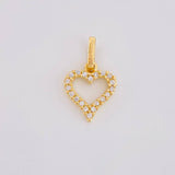 Dije Silueta Corazon Tupida 0.8g / 3/4 in Oro Amarillo 18K