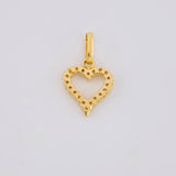 Dije Silueta Corazon Tupida 0.8g / 3/4 in Oro Amarillo 18K