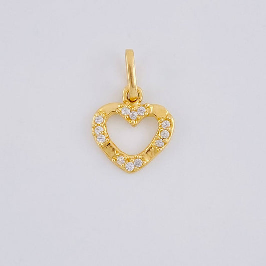 Dije Silueta Corazon Tupido 0.7g / 1/2 in Oro Amarillo 18K