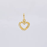 Dije Silueta Corazon Tupido 0.65g / 1/2 in Oro Amarillo 18K