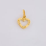 Dije Silueta Corazon Tupido 0.65g / 1/2 in Oro Amarillo 18K