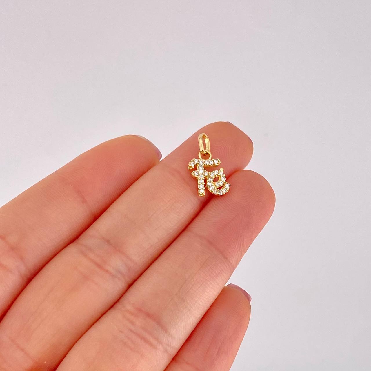 Dije Fe Tupida 0.85g / 1/2 in Oro Amarillo 18K