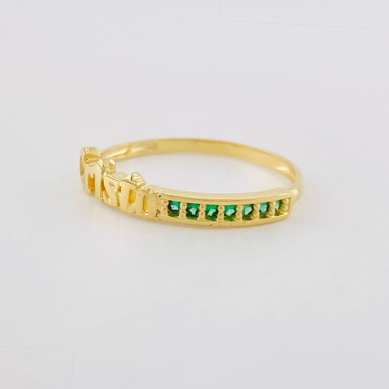 Anillo Cristo 1.75g / T7 Oro Amarillo 18K