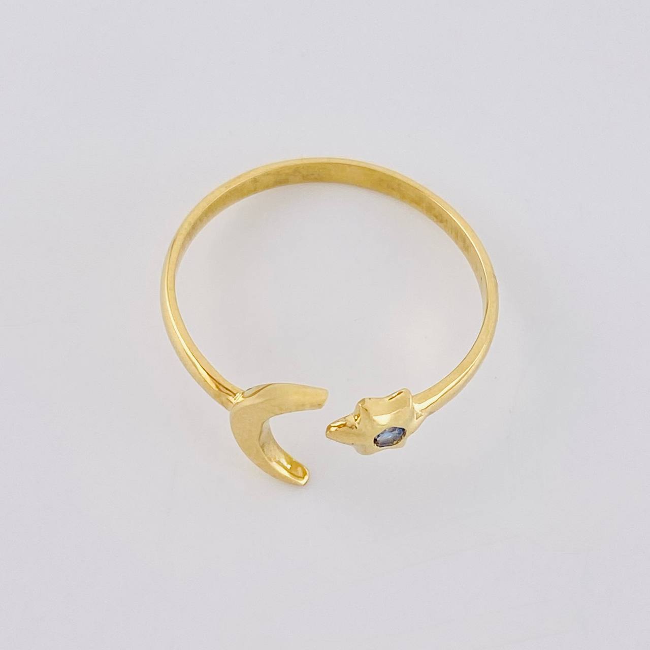 Anillo Luna Estrella 1.7g / T8 Oro Amarillo 18K