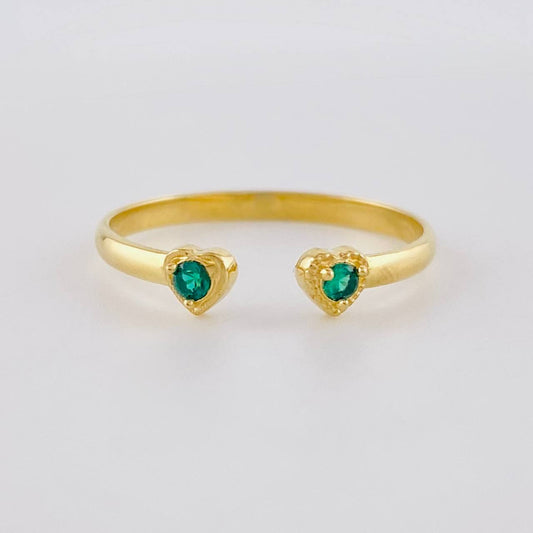 Double Heart Ring 1.45g / Size 7 3/4 Yellow Gold 18K