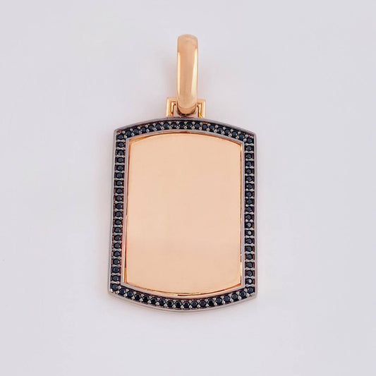 Pendant Rectangular Oval Plate 6.15g / 1 3/4 in 18K Rose Gold