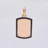 Dije Placa Rectangular Ovalada 6.15g / 1 3/4 in Oro Rosa 18K