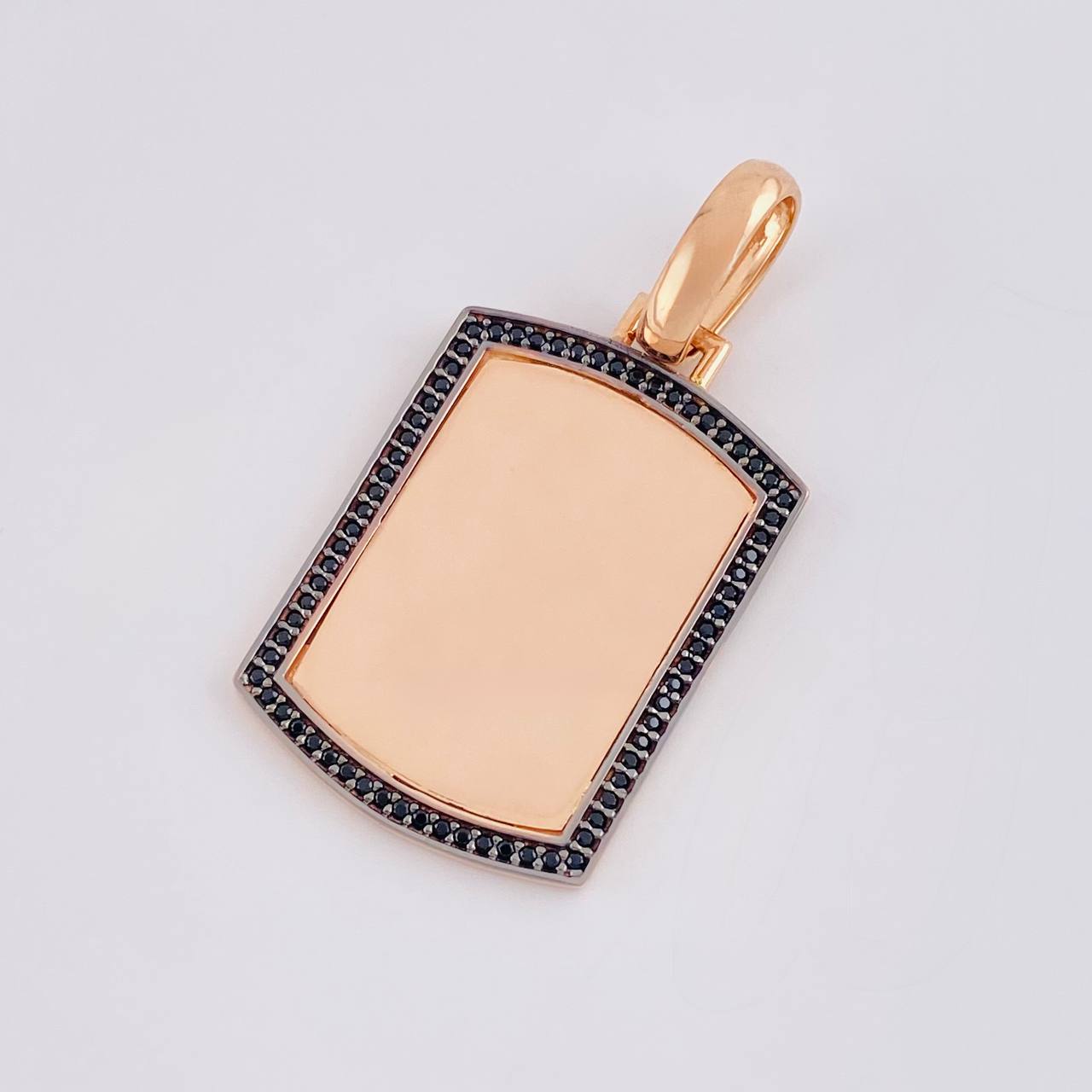 Dije Placa Rectangular Ovalada 6.15g / 1 3/4 in Oro Rosa 18K