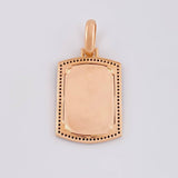 Dije Placa Rectangular Ovalada 6.15g / 1 3/4 in Oro Rosa 18K
