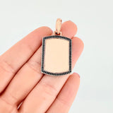 Dije Placa Rectangular Ovalada 6.15g / 1 3/4 in Oro Rosa 18K