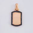 Dije Placa Rectangular Ovalada 3.5g / 1 1/4 in Oro Rosa 18K