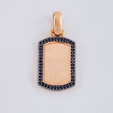 Dije Placa Rectangular Ovalada 3.5g / 1 1/4 in Oro Rosa 18K