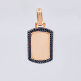 Dije Placa Rectangular Ovalada 3.5g / 1 1/4 in Oro Rosa 18K