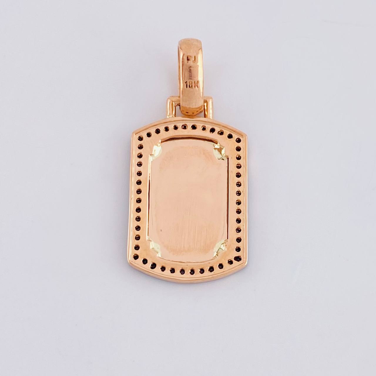 Dije Placa Rectangular Ovalada 3.5g / 1 1/4 in Oro Rosa 18K