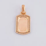 Dije Placa Rectangular Ovalada 3.5g / 1 1/4 in Oro Rosa 18K