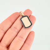Dije Placa Rectangular Ovalada 3.5g / 1 1/4 in Oro Rosa 18K