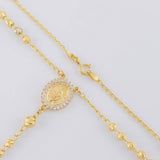 Rosario Virgen Milagrosa Cruz Diamantado 9.2g / 20 in / 3.4mm Oro Amarillo 18K