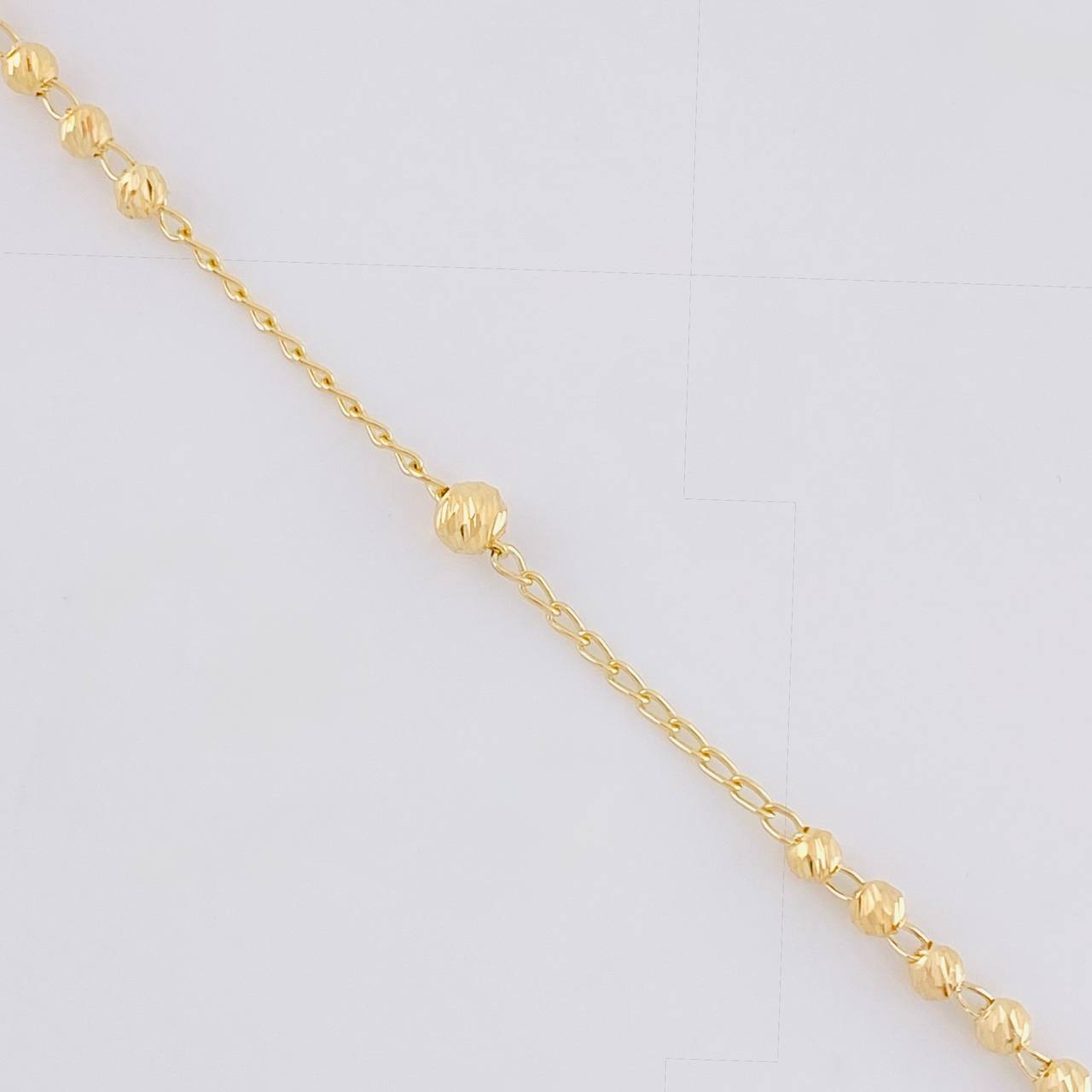 Rosario Virgen Milagrosa Cruz Diamantado 9.2g / 20 in / 3.4mm Oro Amarillo 18K
