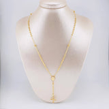 Rosario Virgen Milagrosa Cruz Diamantado 9.2g / 20 in / 3.4mm Oro Amarillo 18K