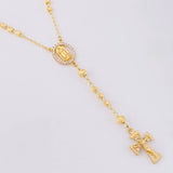 Rosario Virgen Guadalupe Cruz Cristo Diamantado 8.85g / 20 in / 3.4mm Oro Amarillo 18K