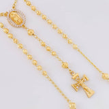 Rosario Virgen Guadalupe Cruz Cristo Diamantado 8.85g / 20 in / 3.4mm Oro Amarillo 18K