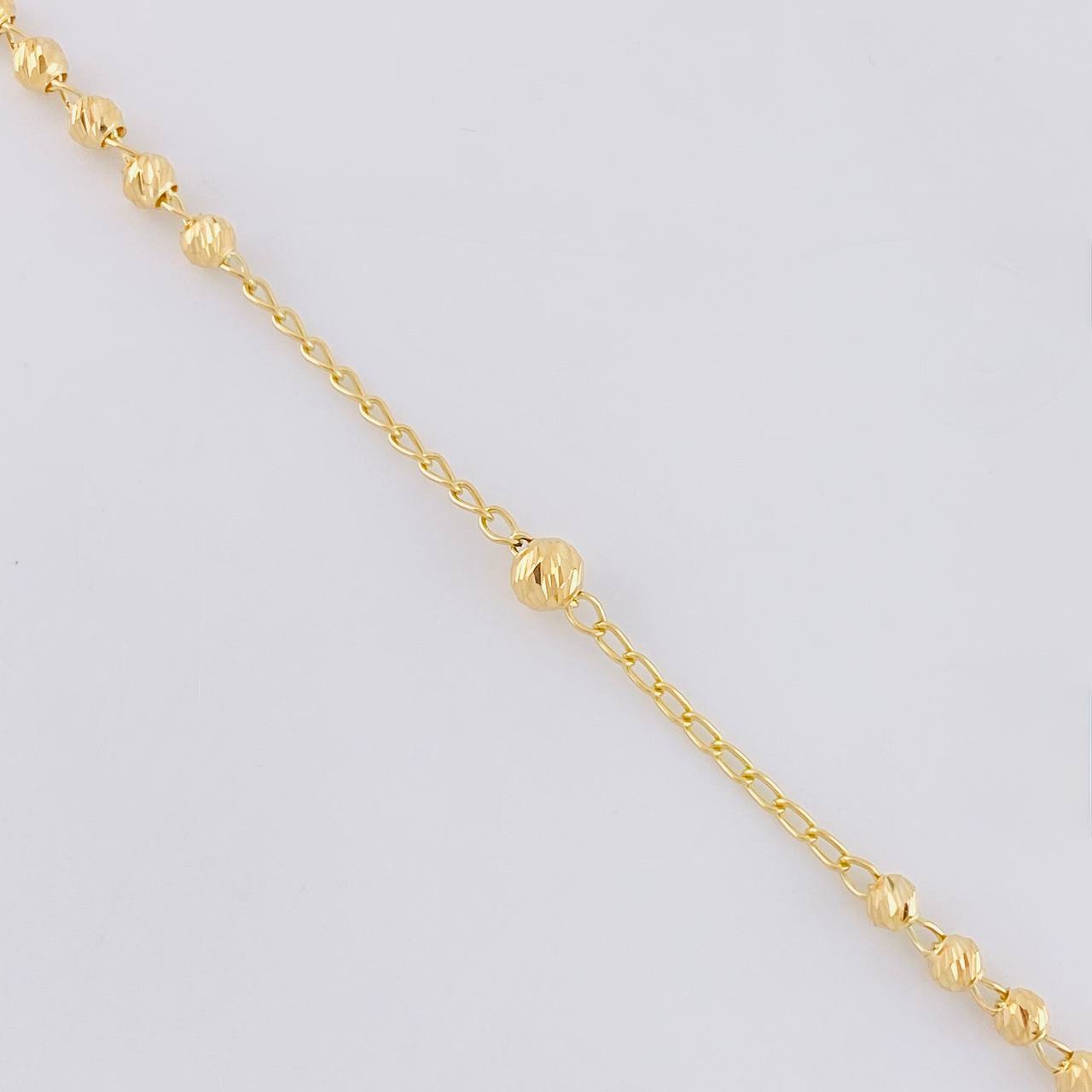 Rosario Virgen Guadalupe Cruz Cristo Diamantado 8.85g / 20 in / 3.4mm Oro Amarillo 18K