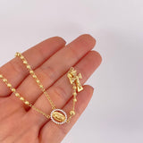 Rosario Virgen Guadalupe Cruz Cristo Diamantado 8.85g / 20 in / 3.4mm Oro Amarillo 18K