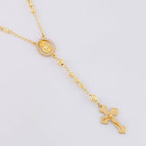 Rosario Virgen Guadalupe Cruz Cristo Diamantado 8.6g / 20 in / 3.4mm Oro Amarillo 18K
