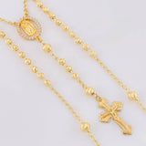 Rosario Virgen Guadalupe Cruz Cristo Diamantado 8.6g / 20 in / 3.4mm Oro Amarillo 18K