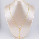 Rosario Virgen Milagrosa Cruz Cristo Diamantado 8.9g / 20 in / 3.4mm Oro Amarillo 18K