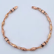 Bracelet Pyramid 4.75gr / 21.5cm / 4.2mm Black Rubber 18K Rose Gold $