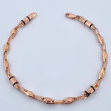 Bracelet Pyramid 4.75gr / 21.5cm / 4.2mm Black Rubber 18K Rose Gold $