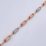 Pulso Rustico Tribal 3.85gr / 21cm / 3.2mm Dos Oros Blanco Rosa 18K $