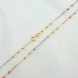 Classic Link Chain Beads 1.5 g / 15 3/4 in / 1.7 mm Three Golds 18K