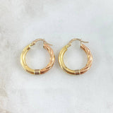 Hoop Earrings Fanny 2.1 g / 1 in Three Golds 18K