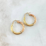 Hoop Earrings Fanny 2.1 g / 1 in Three Golds 18K