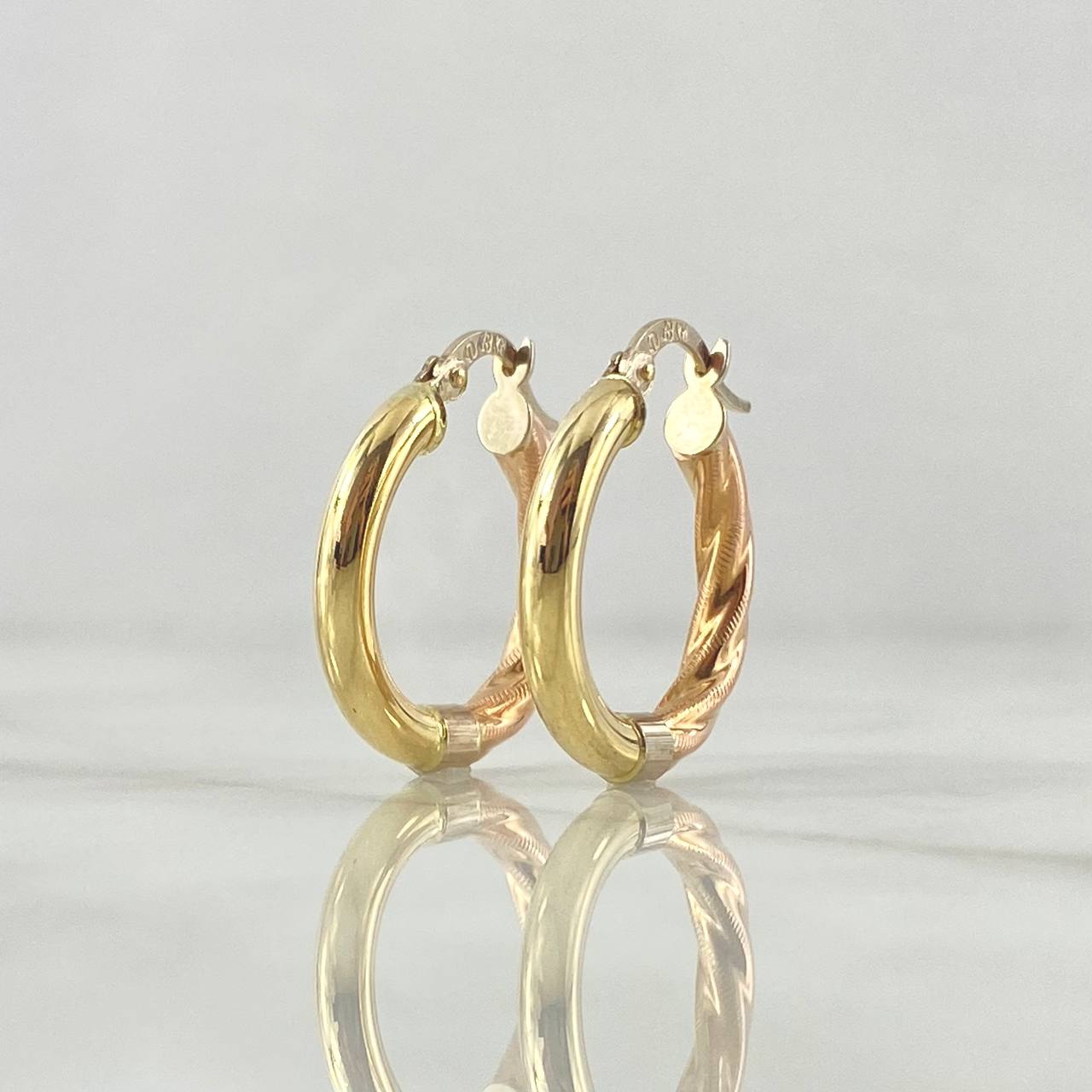 Hoop Earrings Fanny 2.1 g / 1 in Three Golds 18K