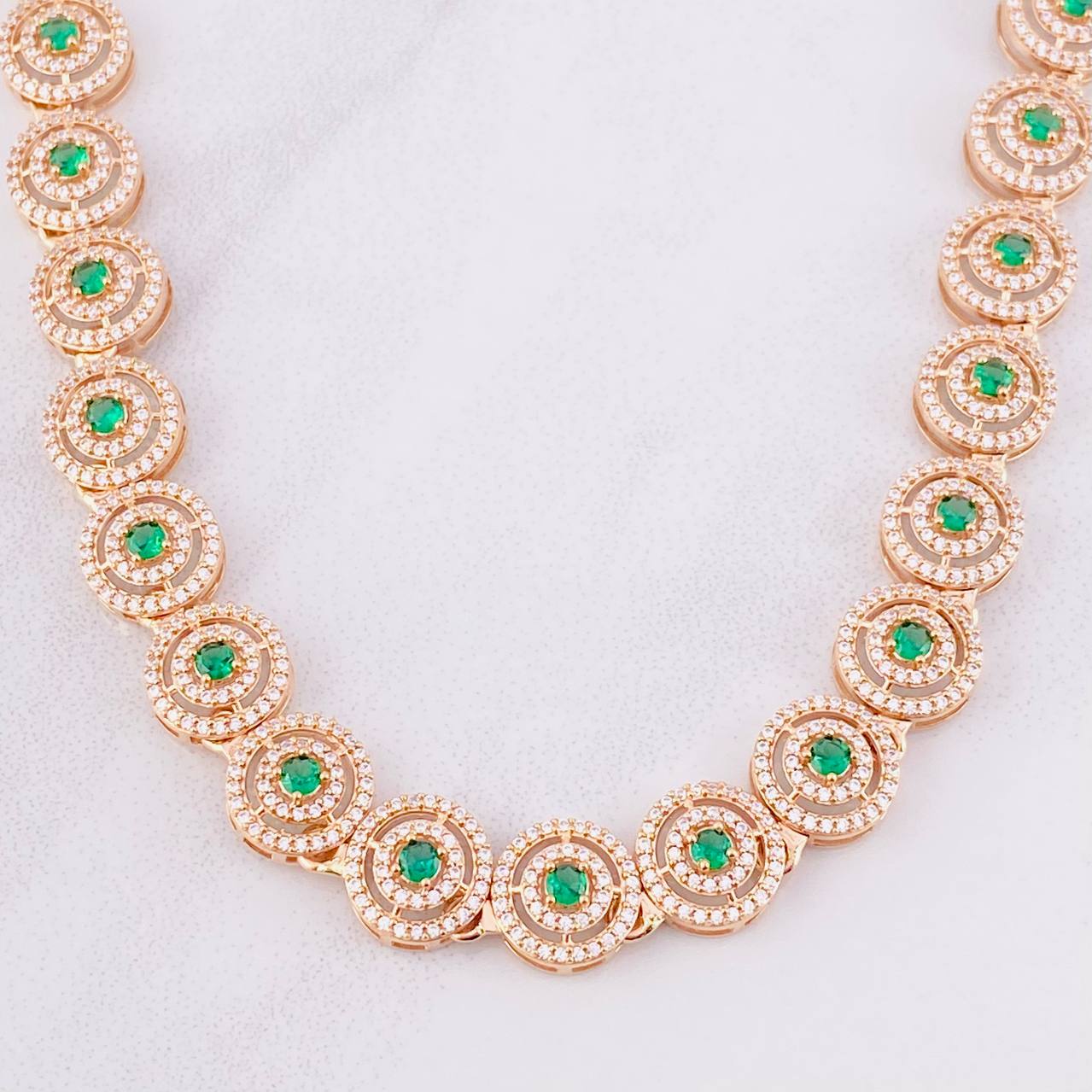 Cadena Tenis Circular 53.25g / 18 in / 11mm Oro Rosa 18K