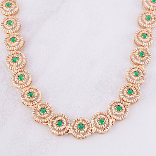 Cadena Tenis Circular 53.25g / 18 in / 11mm Oro Rosa 18K