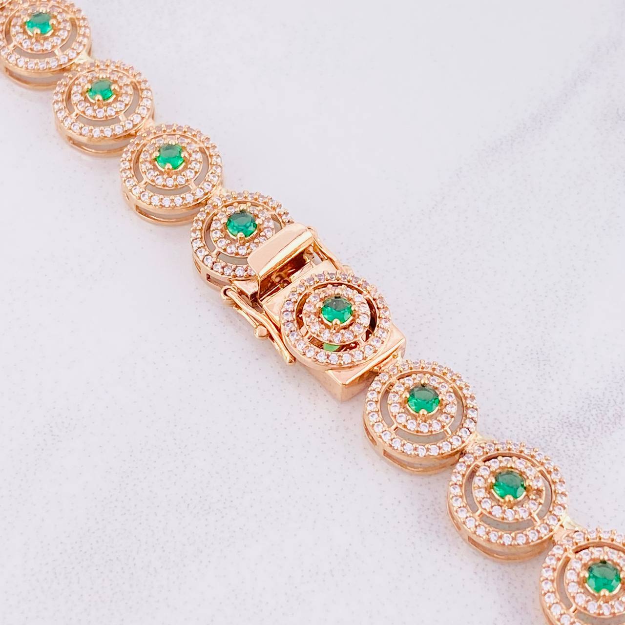 Cadena Tenis Circular 53.25g / 18 in / 11mm Oro Rosa 18K