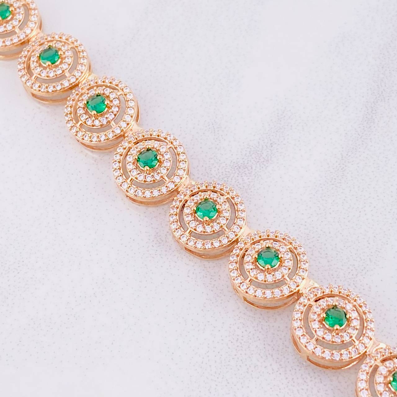 Cadena Tenis Circular 53.25g / 18 in / 11mm Oro Rosa 18K